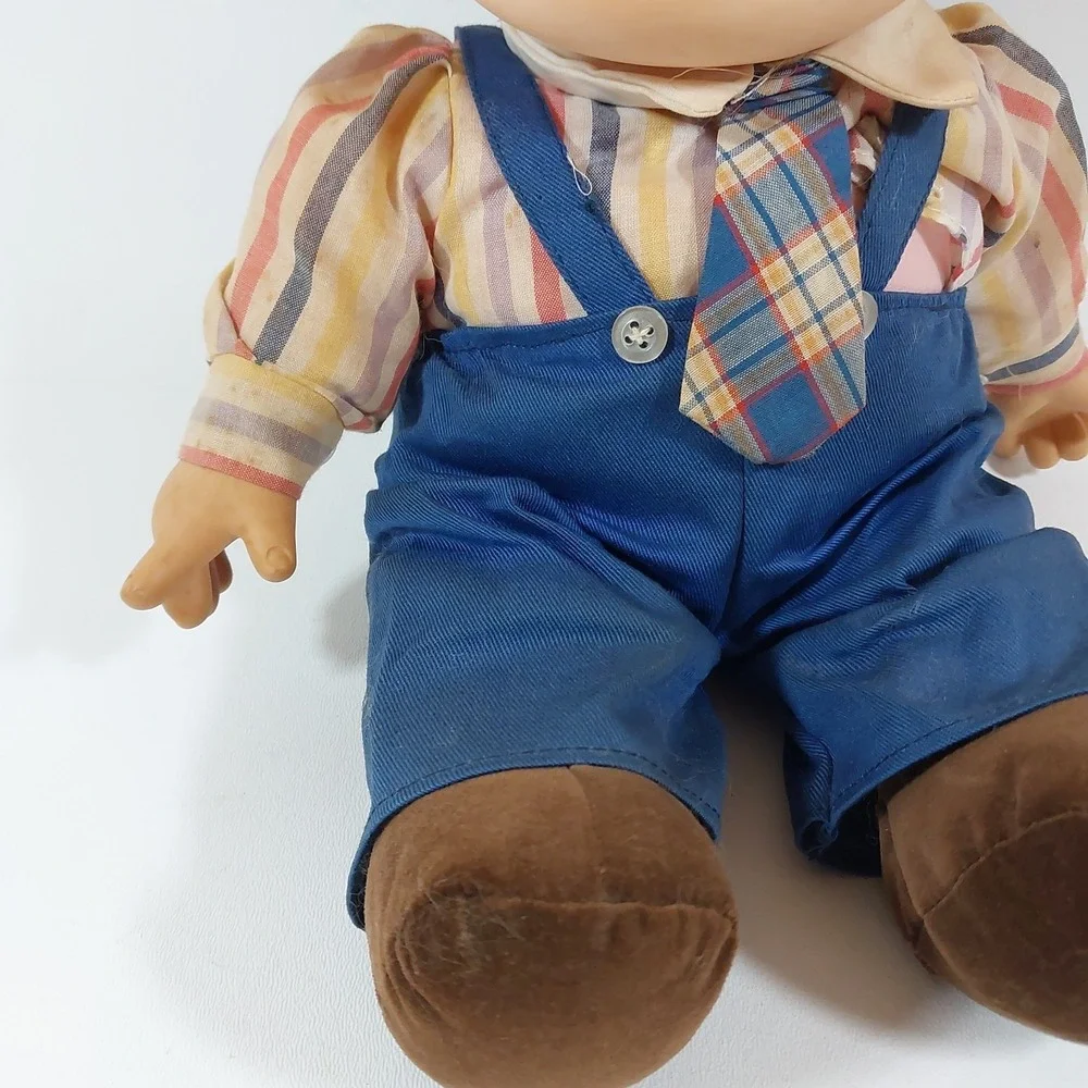 Vtg J.‎ Shin Ice Cream Doll 1980 Boy Rare Blue Overalls Hong Kong Brown Hair